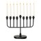 Vintiquewise Wall Mount 9-Branch Hanukkah Menorah Illuminated Display Contemporary Decorative Accent Judaica Centerpiece and Meaningful Gift for Hanukkah Celebrations, Modern Black